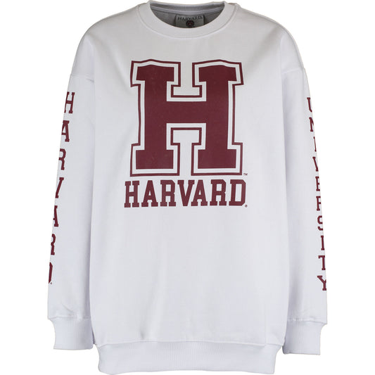 Harvard - Logo & Sleeve print Womens Boyfriend Crew Sweat