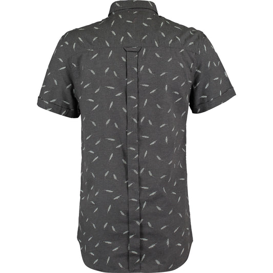 Croxley - Short Sleeve Grey Feather Patterned Shirt - LabelledUp.com