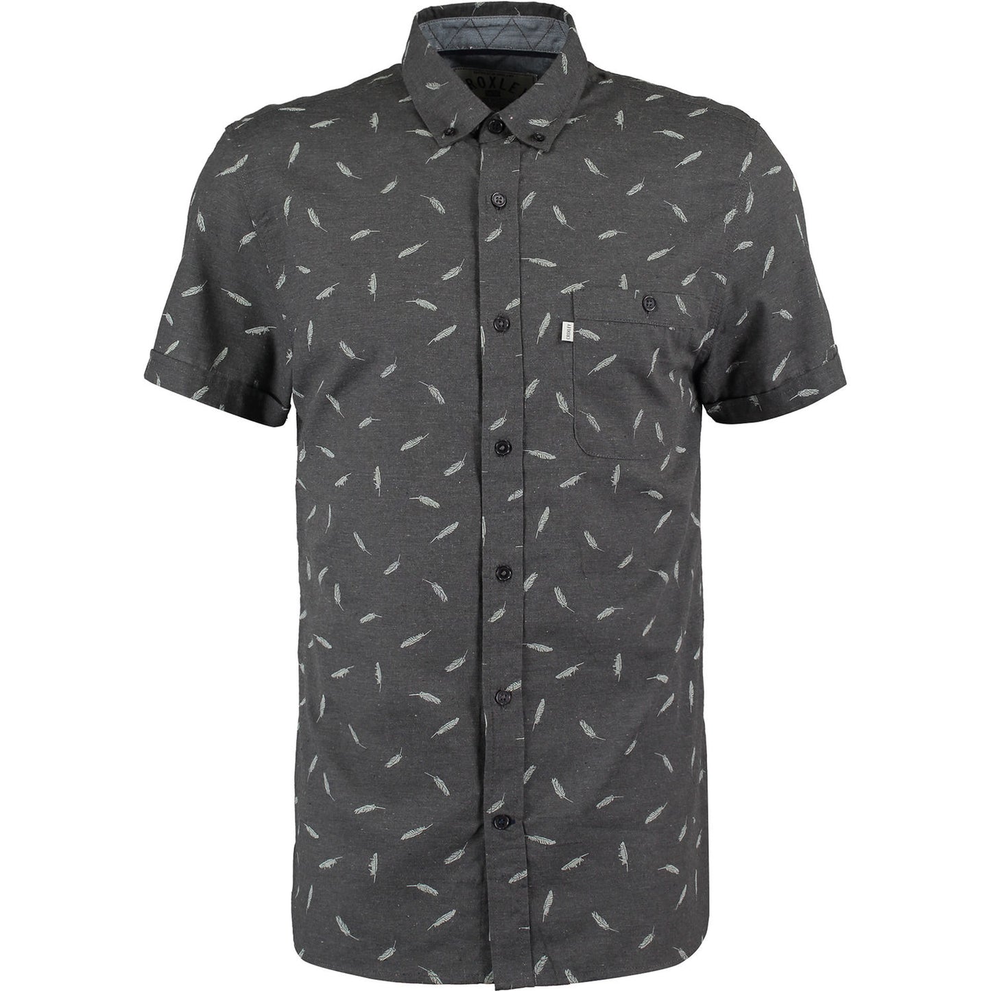 Croxley - Short Sleeve Grey Feather Patterned Shirt - LabelledUp.com