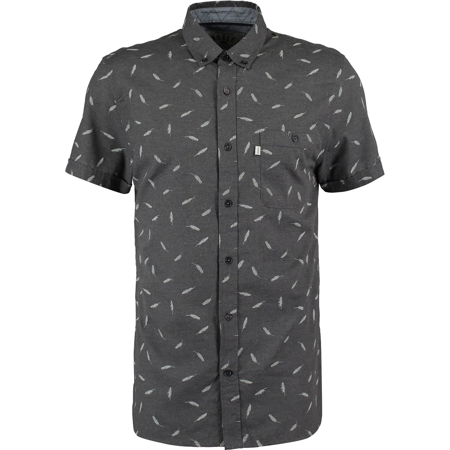 Croxley - Short Sleeve Grey Feather Patterned Shirt - LabelledUp.com