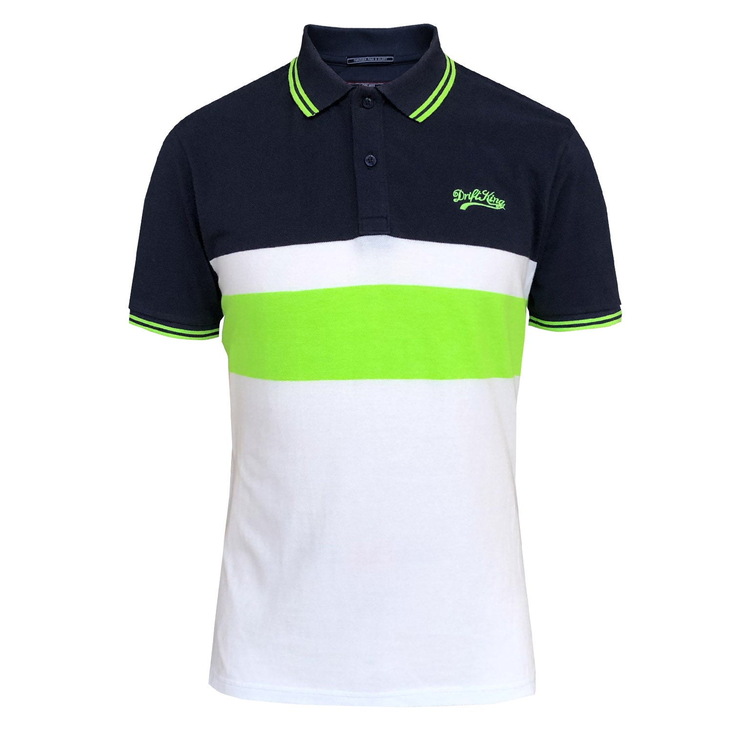 DRIFT KING - FLURO STRIPE POLO - LabelledUp.com