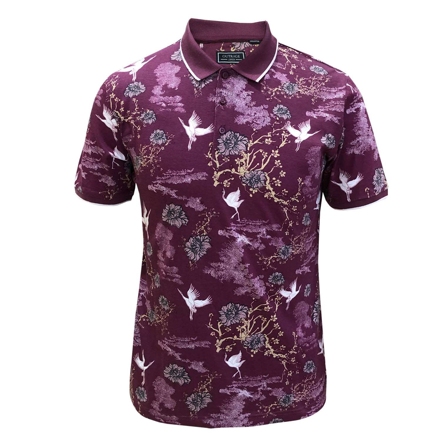 Outrage - All Over Print SWAN Polo - LabelledUp.com