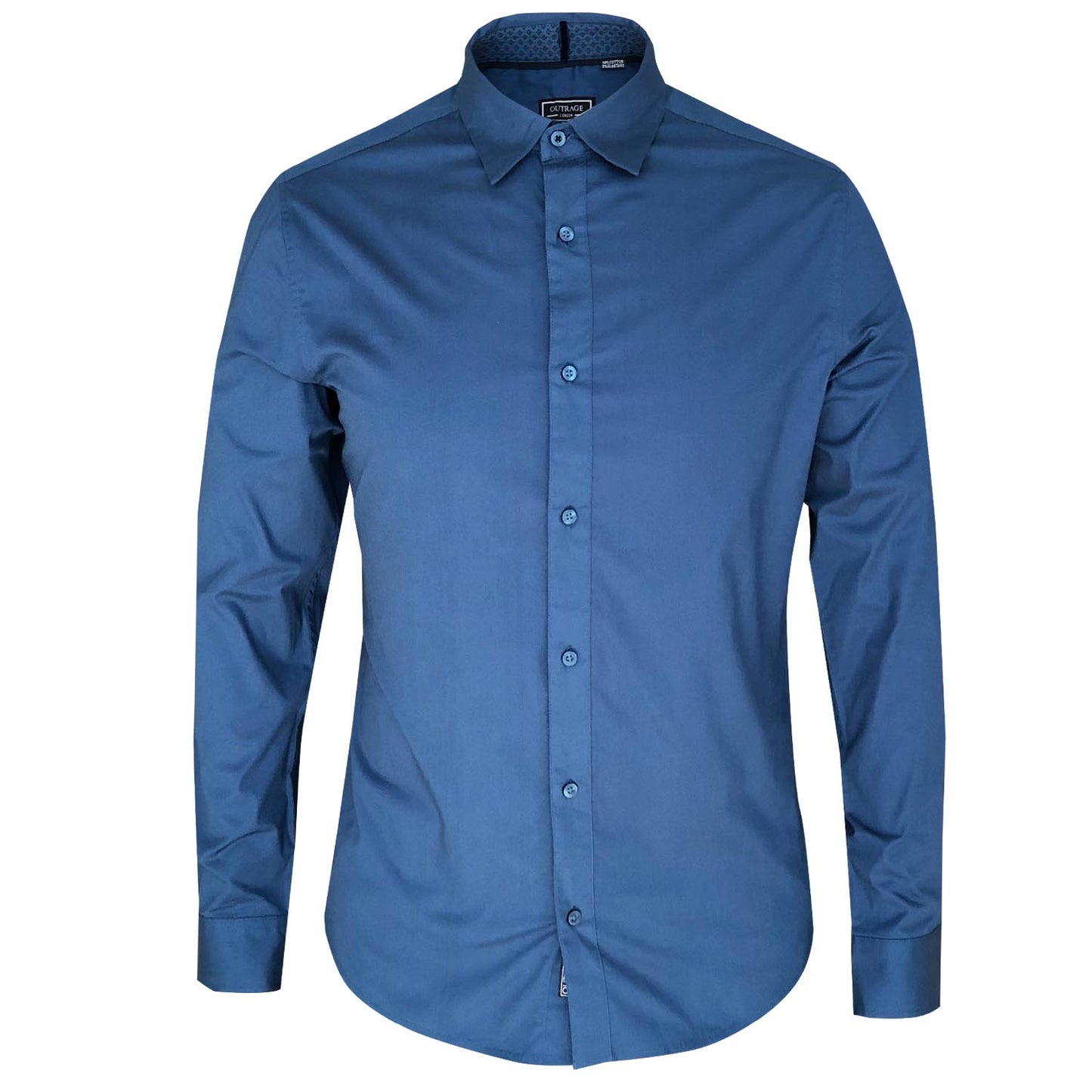 OUTRAGE - COTTON STRETCH LONG SLEEVE SHIRT - LabelledUp.com