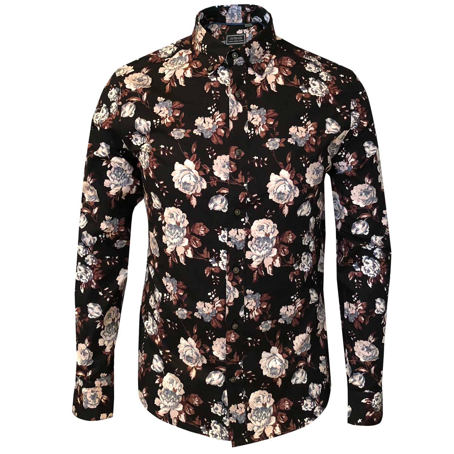 OUTRAGE - ALL OVER PRINT LONG SLEEVE SHIRT (EDWARD) - LabelledUp.com