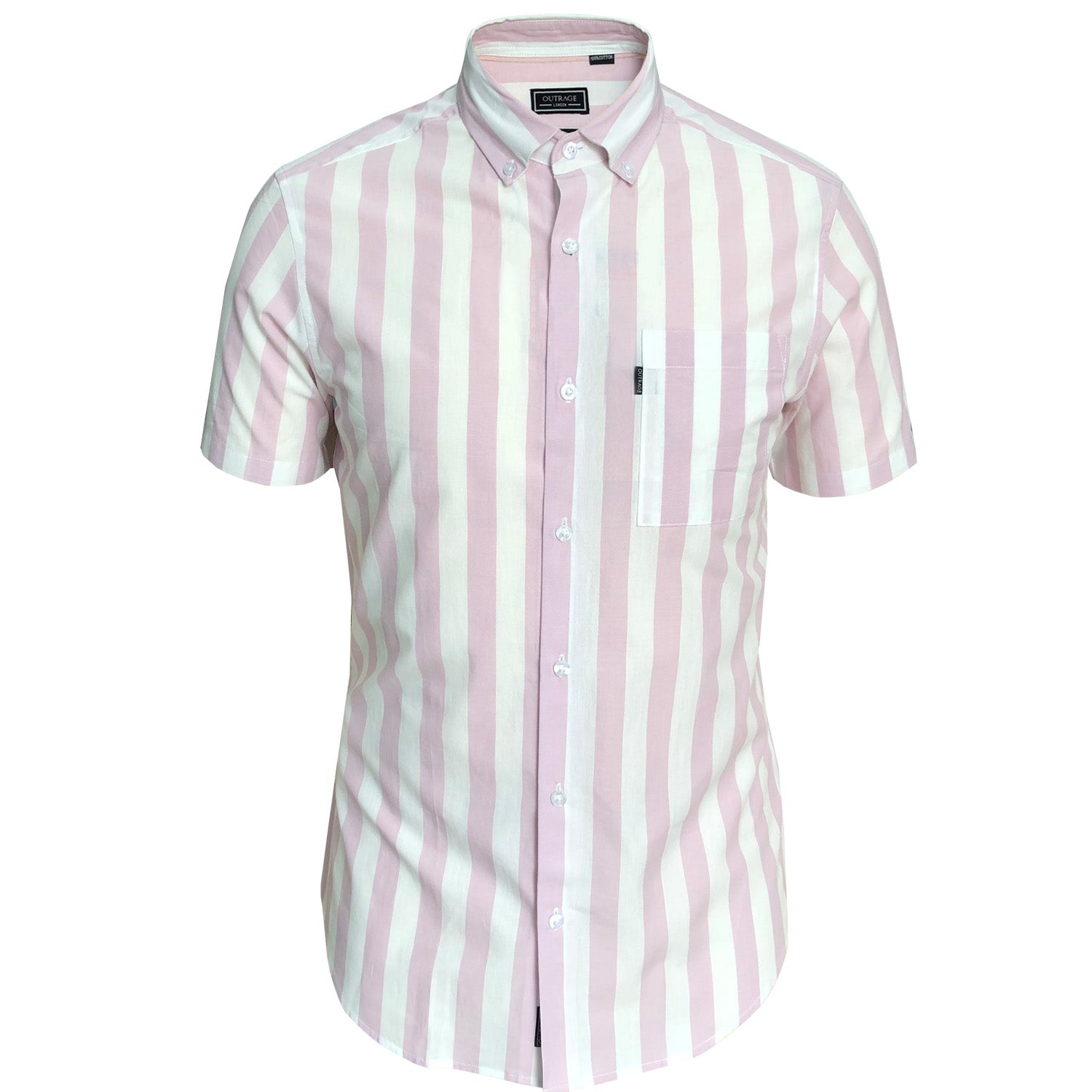 Outrage - Large Stripe Short Sleeve Shirt - LabelledUp.com