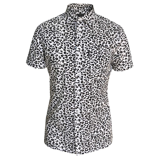 Outrage - Leopard Print Short Sleeve Shirt - LabelledUp.com