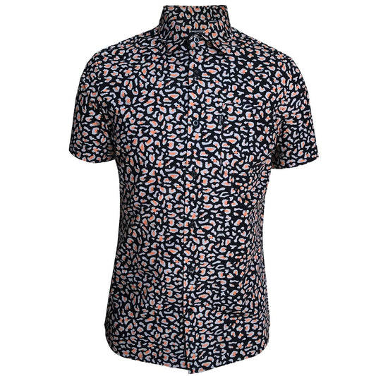 Outrage - Leopard Print Short Sleeve Shirt - LabelledUp.com